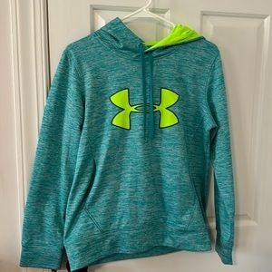 Blue-green hoodie